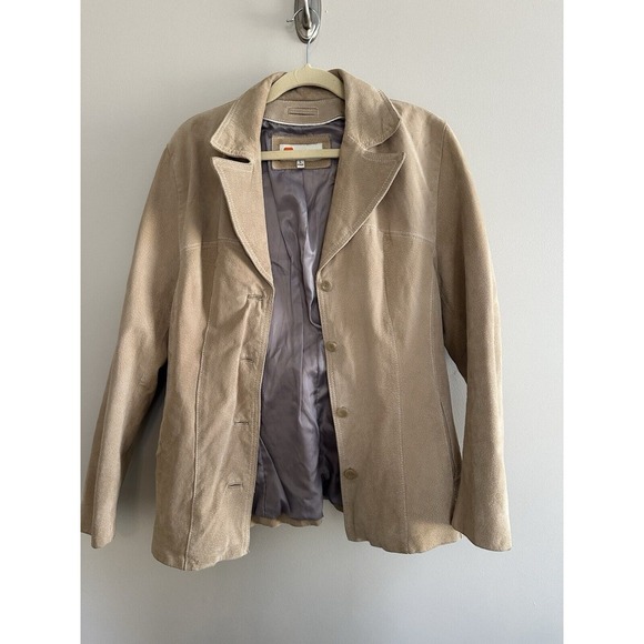 Wilsons‎ Leather Maxima Tan 100% Genuine Leather Suede Jacket Size Large - Picture 1 of 7